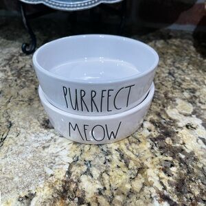 Rae Dunn Meow & Purrfect  cat/pet Bowls Set - Brand New!